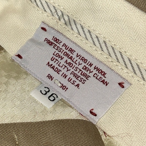 Nordstrom JB Britches Size 36W Khaki Pleated Front Business Wedding Dress Pants - Picture 10 of 11